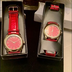 NEW Avon Animal Metallic Red Watch Bundle of two
